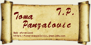 Toma Panzalović vizit kartica